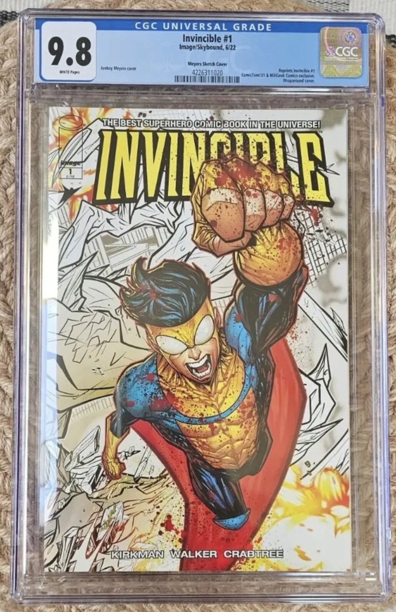 INVINCIBLE #1 - MEYERS SKETCH WRAPAROUND CGC 9.8