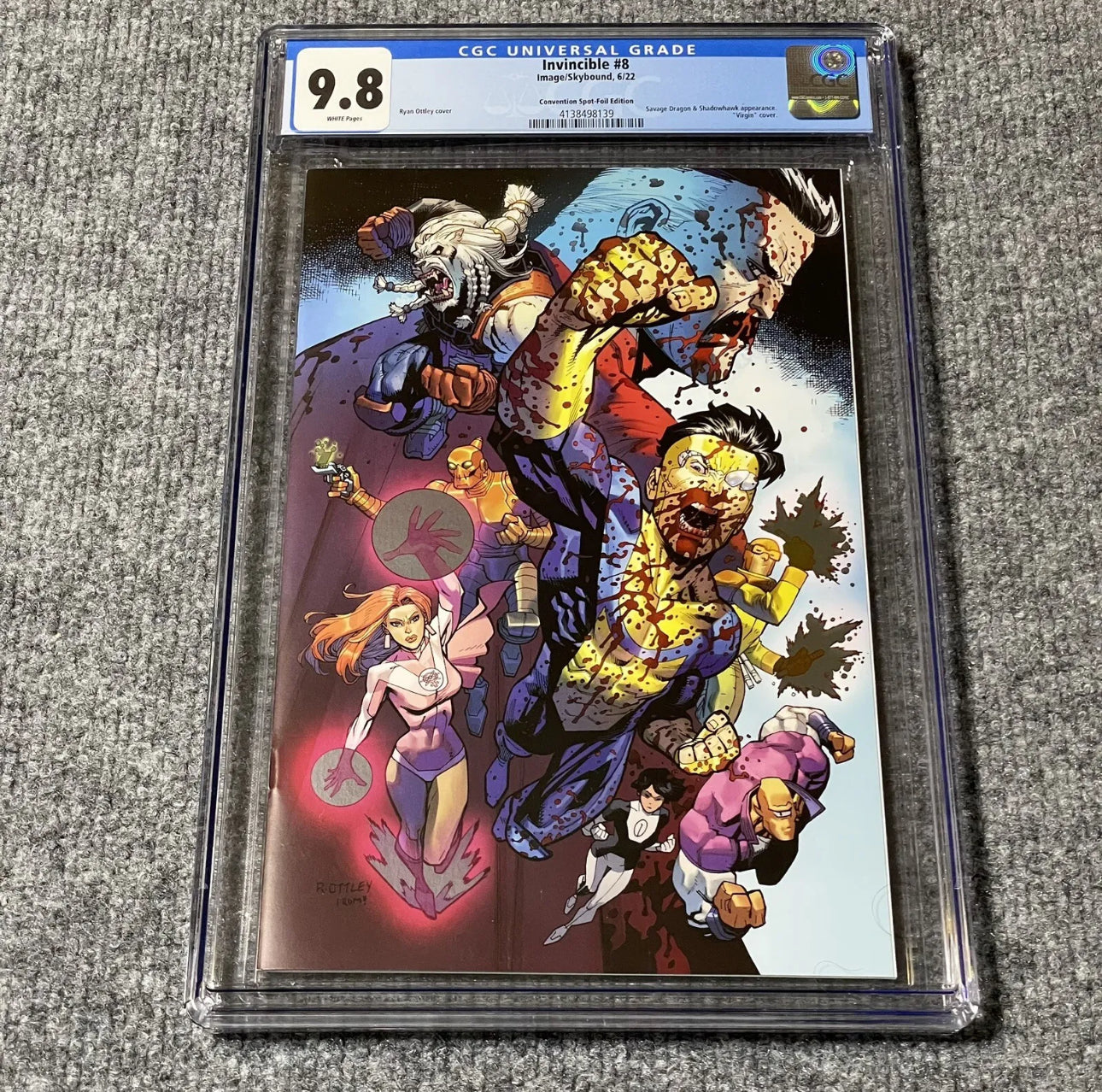 INVINCIBLE #8 - RYAN OTTLEY SPOT FOIL VIRGIN VARIANT SDCC CONVENTION COVER CGC 9.8