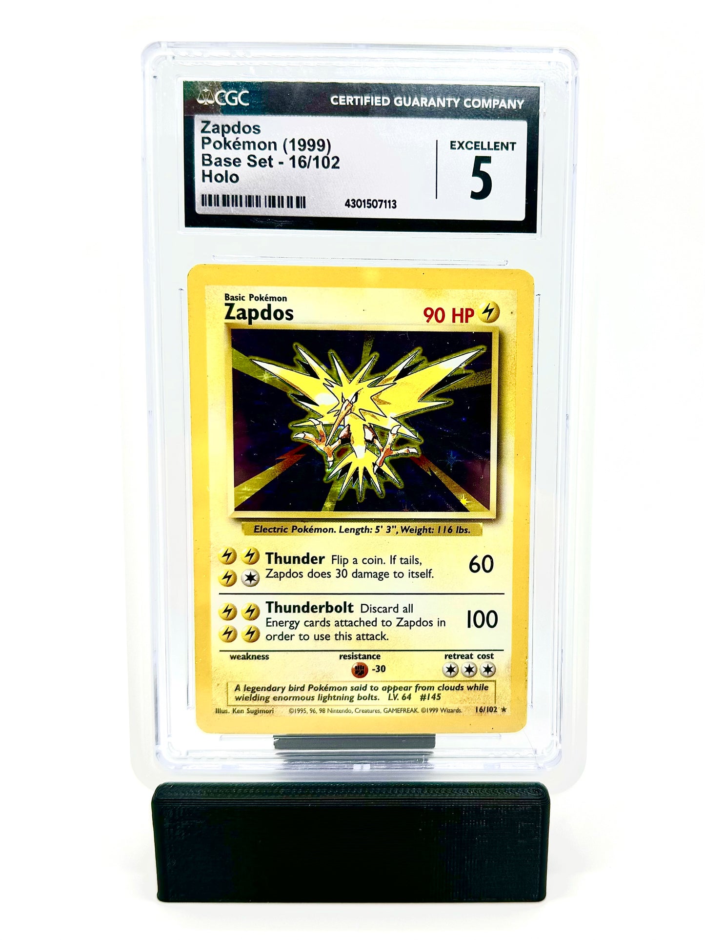 ZAPDOS HOLO - 1999 POKEMON BASE SET 16/102