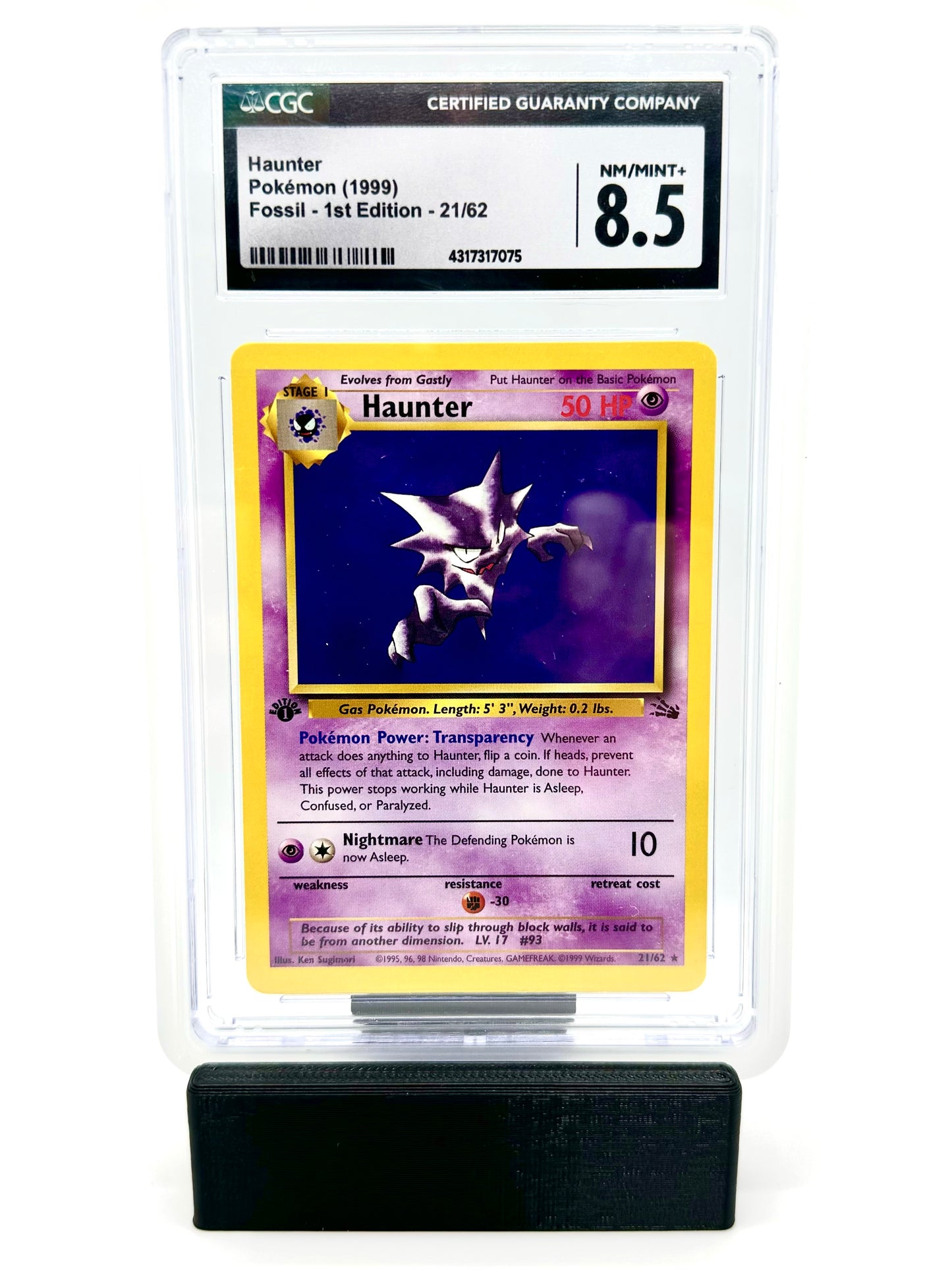 HAUNTER FOSSIL - 1999 POKEMON 1ST EDITION 21/62