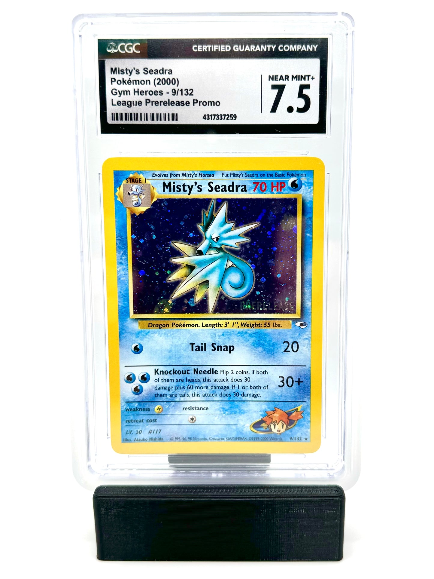 MISTY'S SEADRA HOLO LEAGUE PREREALEASE PROMO - 2000 POKEMON GYM HEROES 9/132